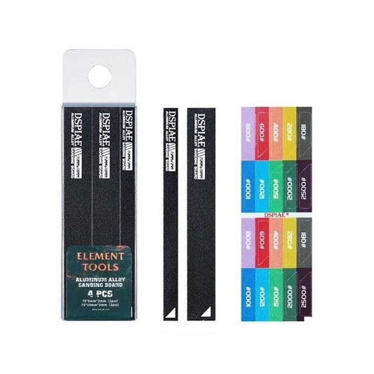 DSPIAE AS-BK15 Aluminum Alloy Sanding Board (Black) 4 pcs