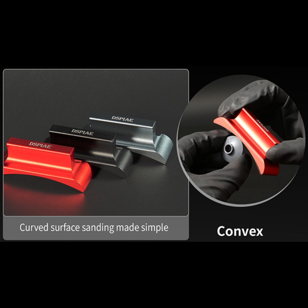 DSPIAE AS-25CPRD Curve Sandpaper Holder Red