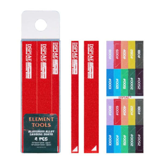 DSPIAE AS-RD15 Aluminum Alloy Sanding Board (Red) 4 pcs