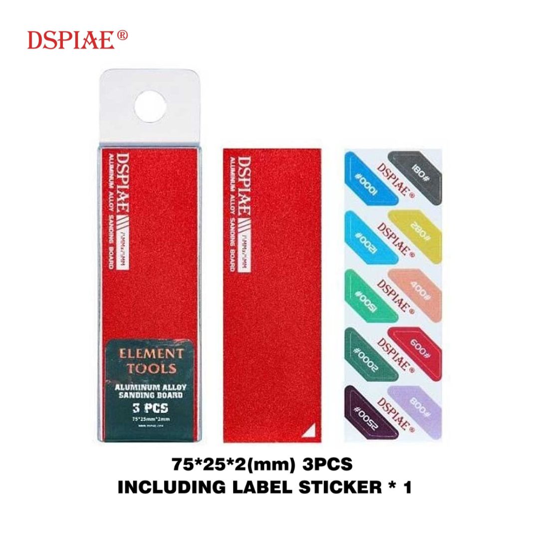 DSPIAE AS-RD25 Aluminum Alloy Sanding Board (Red) 3 pcs