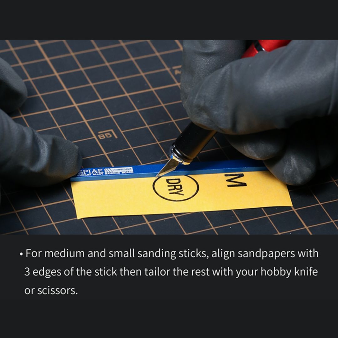 DSPIAE AS-BL25 Aluminum Alloy Sanding Board (Blue) 3 pcs