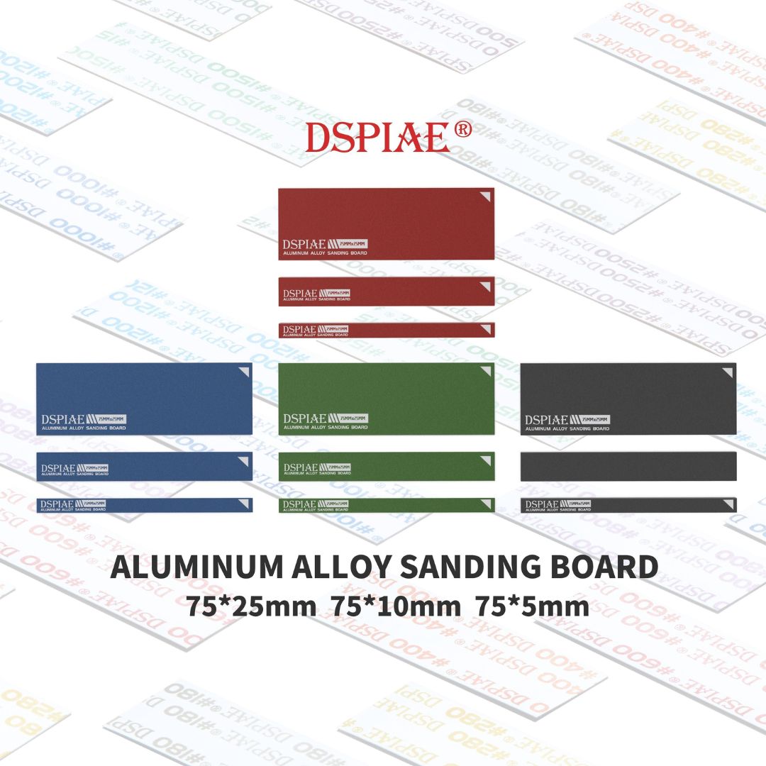 DSPIAE AS-BK15 Aluminum Alloy Sanding Board (Black) 4 pcs