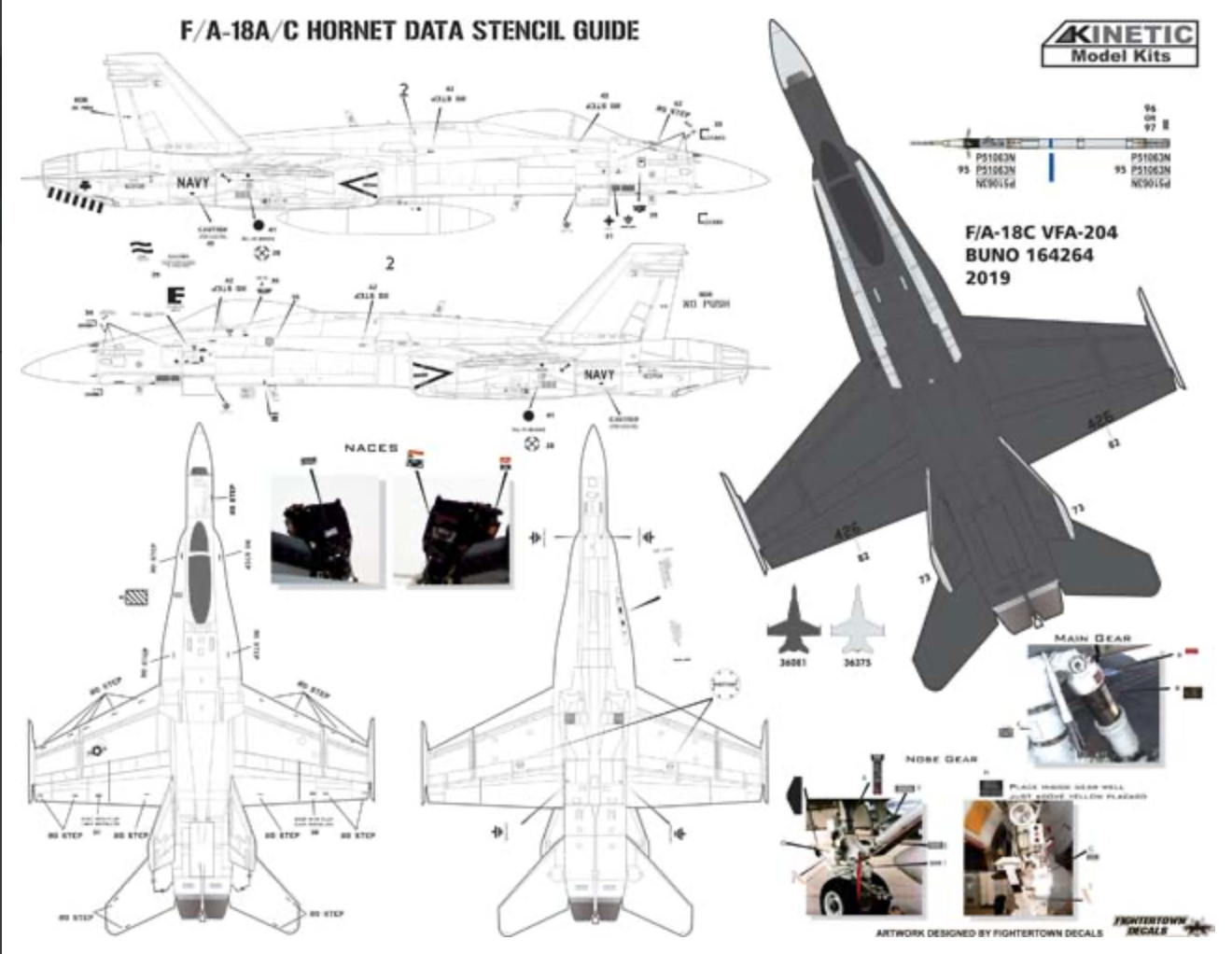 1/48 F/A-18A/C/D Aggressor VFC-12 & VFA-204 (KINETIC K48088)