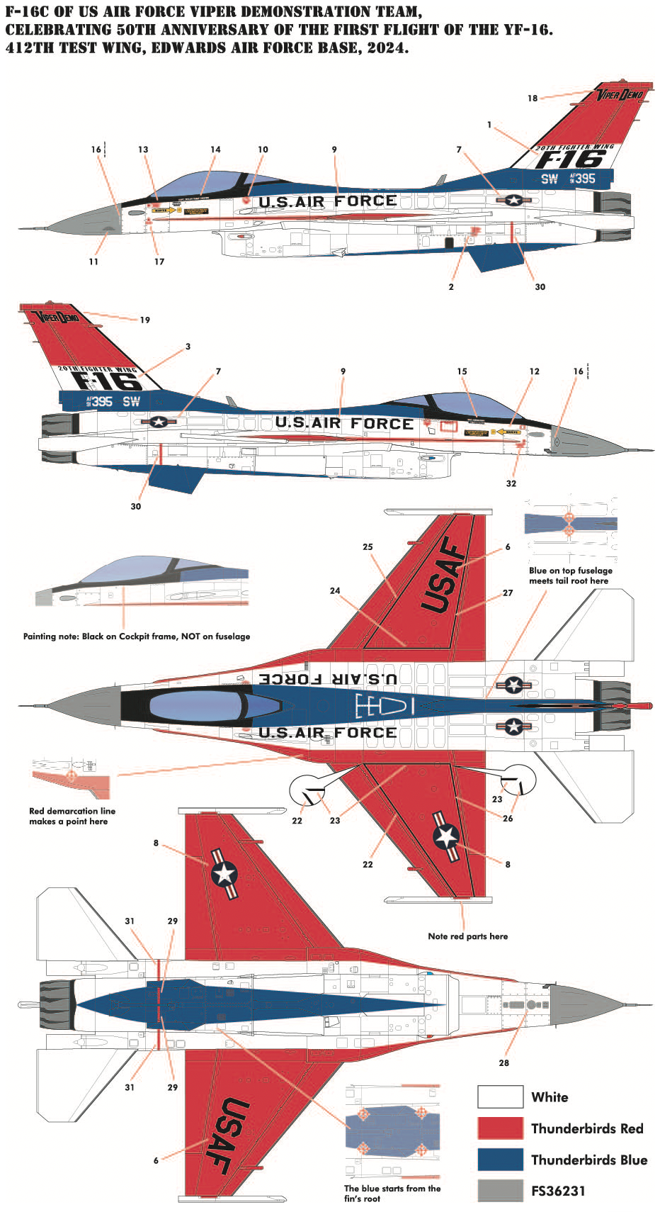 1/48 F-16C Viper Demo Team 2024 (KINETIC K48107)