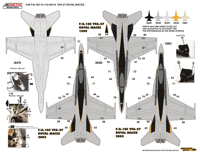 1/48 F/A-18C VFA-27 Royal Maces (KINETIC K48114)