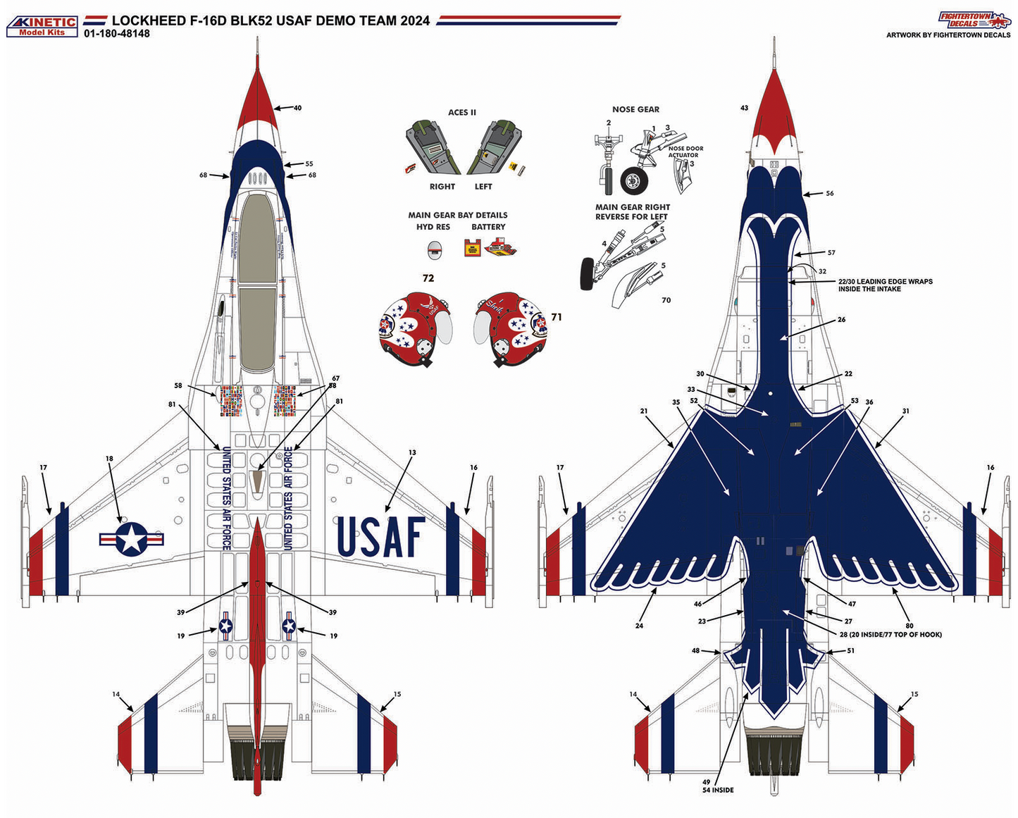 1/48 F-16D Thunderbirds (KINETIC K48148)