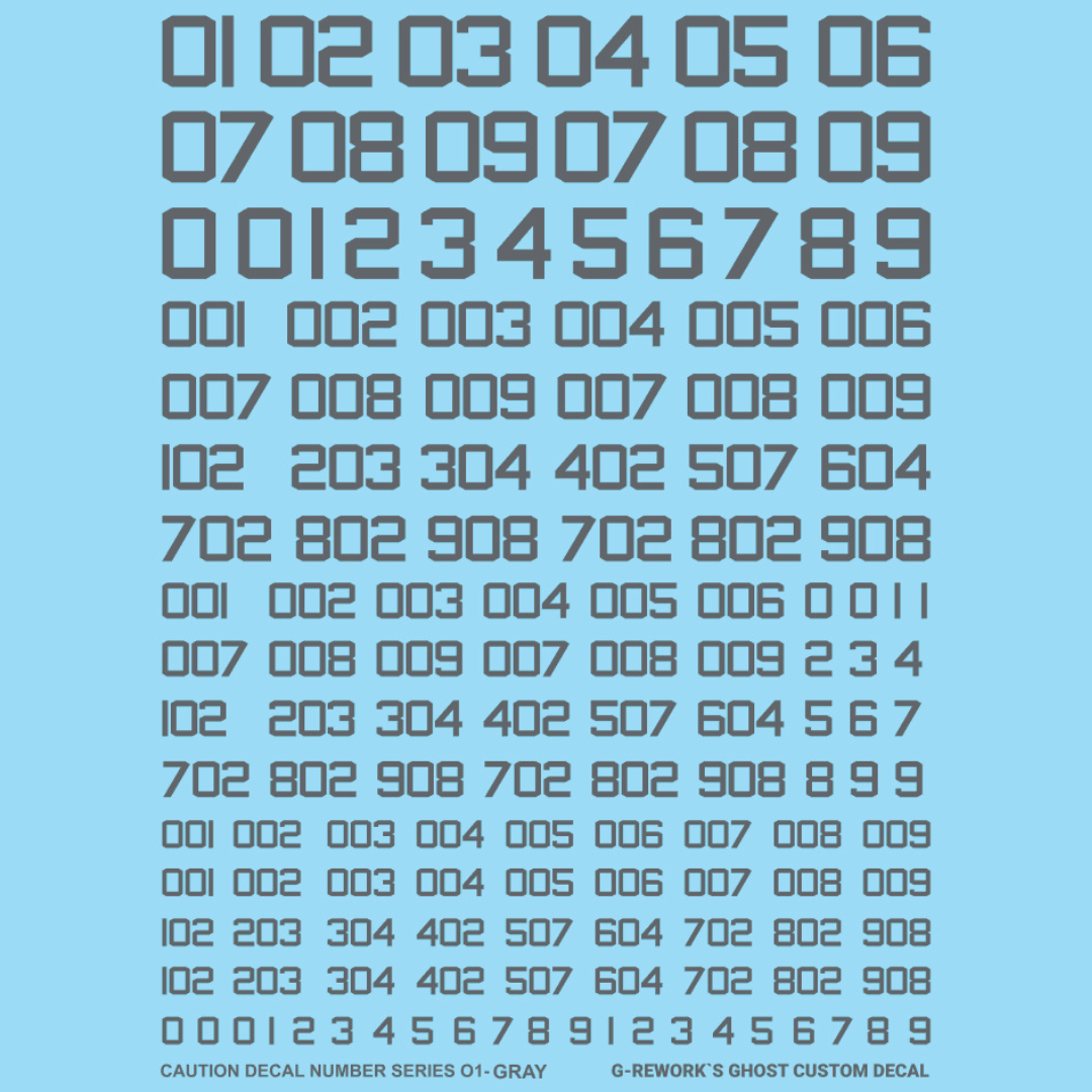 G-Rework Decal - CAUTION NUMBER 01 GRAY