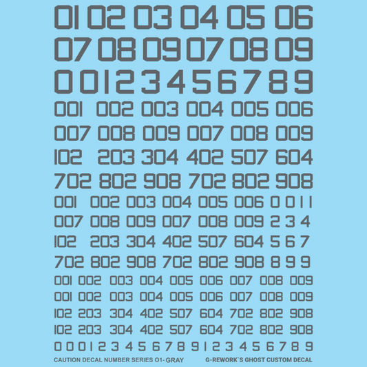 G-Rework Decal - CAUTION NUMBER 01 GRAY