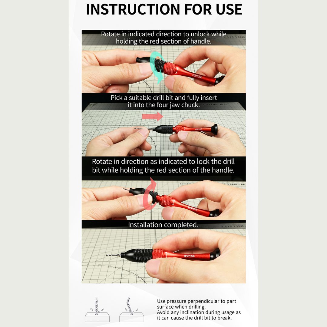 DSPIAE AT-SHD Aluminum Alloy Hand Drill Set