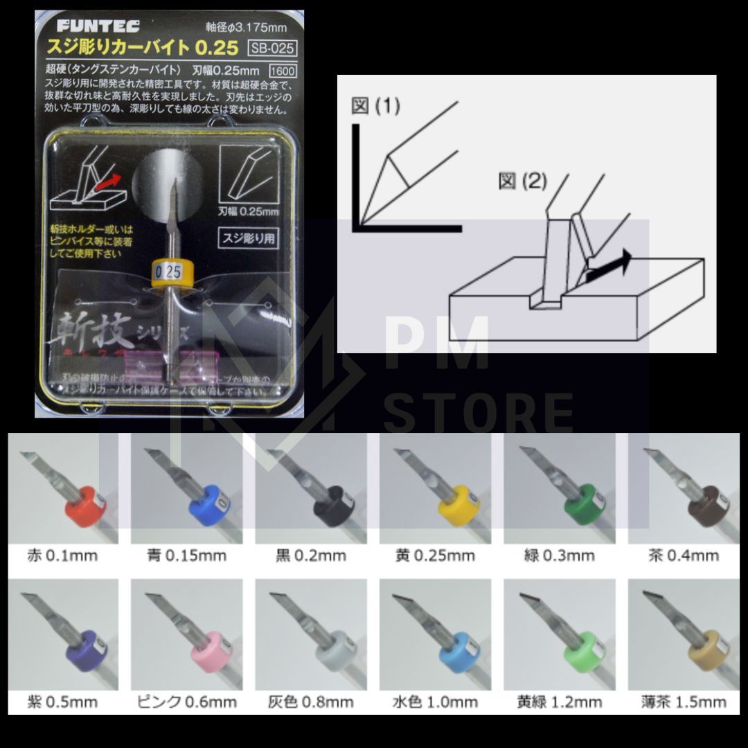 FUNTEC SB-025 Tungsten Carbide Chisel 0.25mm
