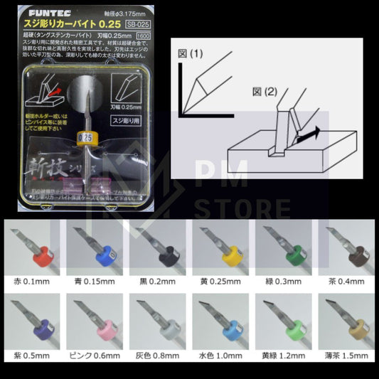 FUNTEC SB-025 Tungsten Carbide Chisel 0.25mm