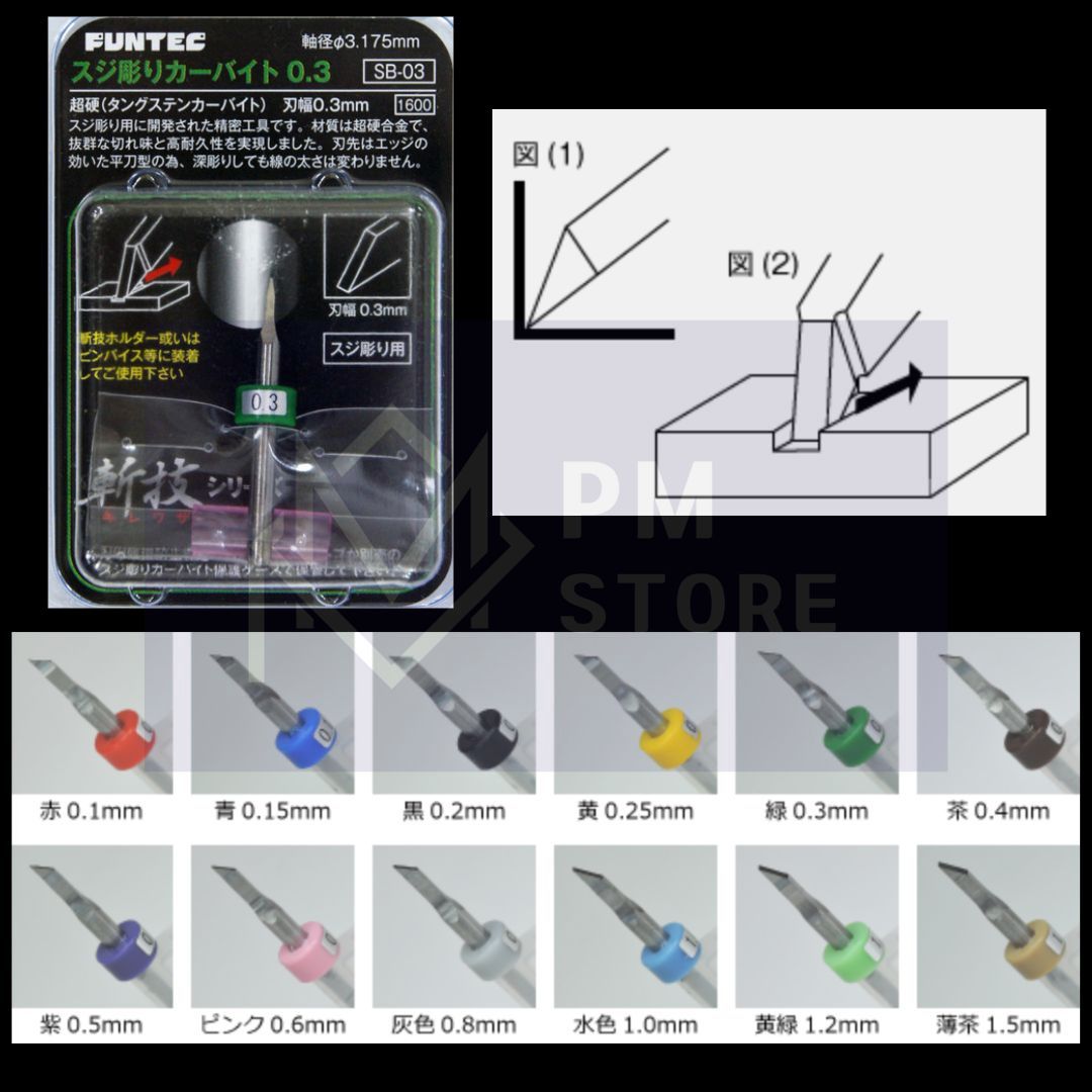 FUNTEC SB-03 Tungsten Carbide Chisel 0.3mm