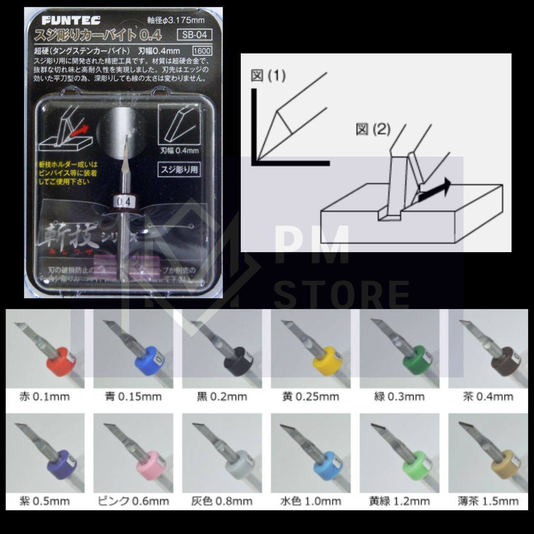 FUNTEC SB-04 Tungsten Carbide Chisel 0.4mm