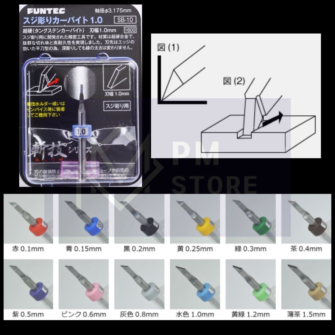 FUNTEC SB-10 Tungsten Carbide Chisel 1.0mm