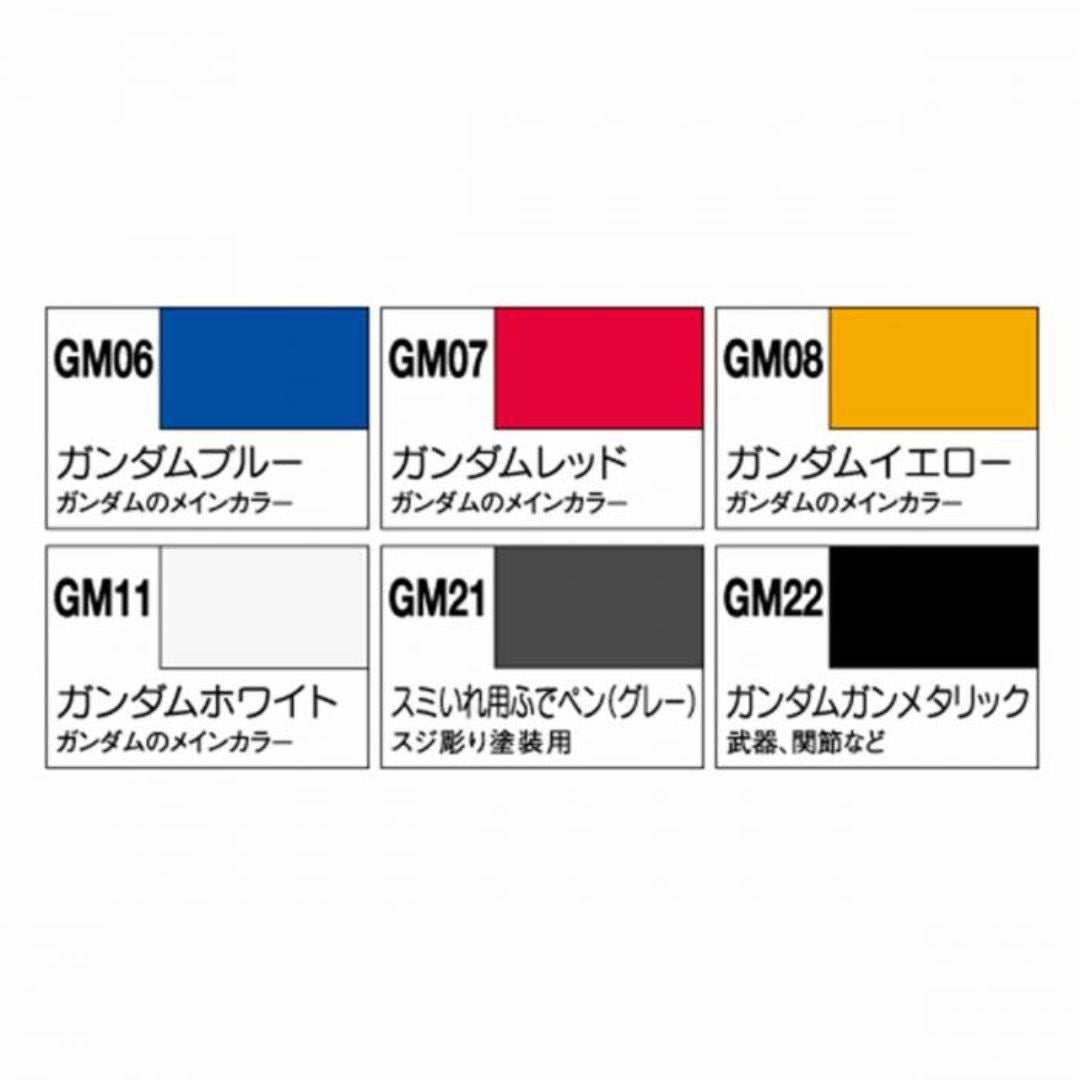 Mr Hobby Gundam Marker GMS105 Basic 6 Colour Set