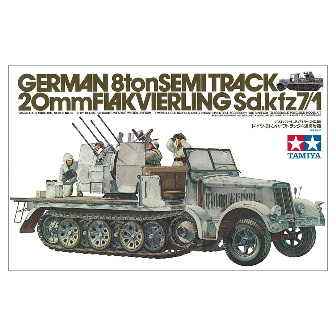 TAMIYA 1/35 German 8Ton Semi Track 20mm Flakvierling Sd.Kfz. 7/1 (35050)