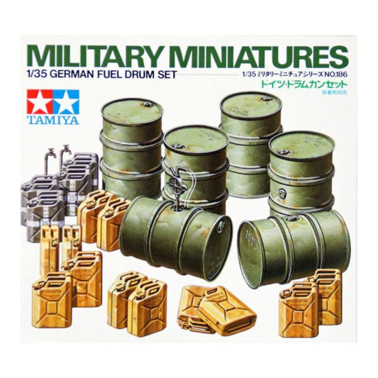 TAMIYA 1/35 German Fuel Drums & Jerry Cans Set (35186)