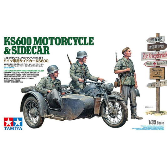 TAMIYA 1/35 German KS600 Motorcycle & Sidecar (35384)