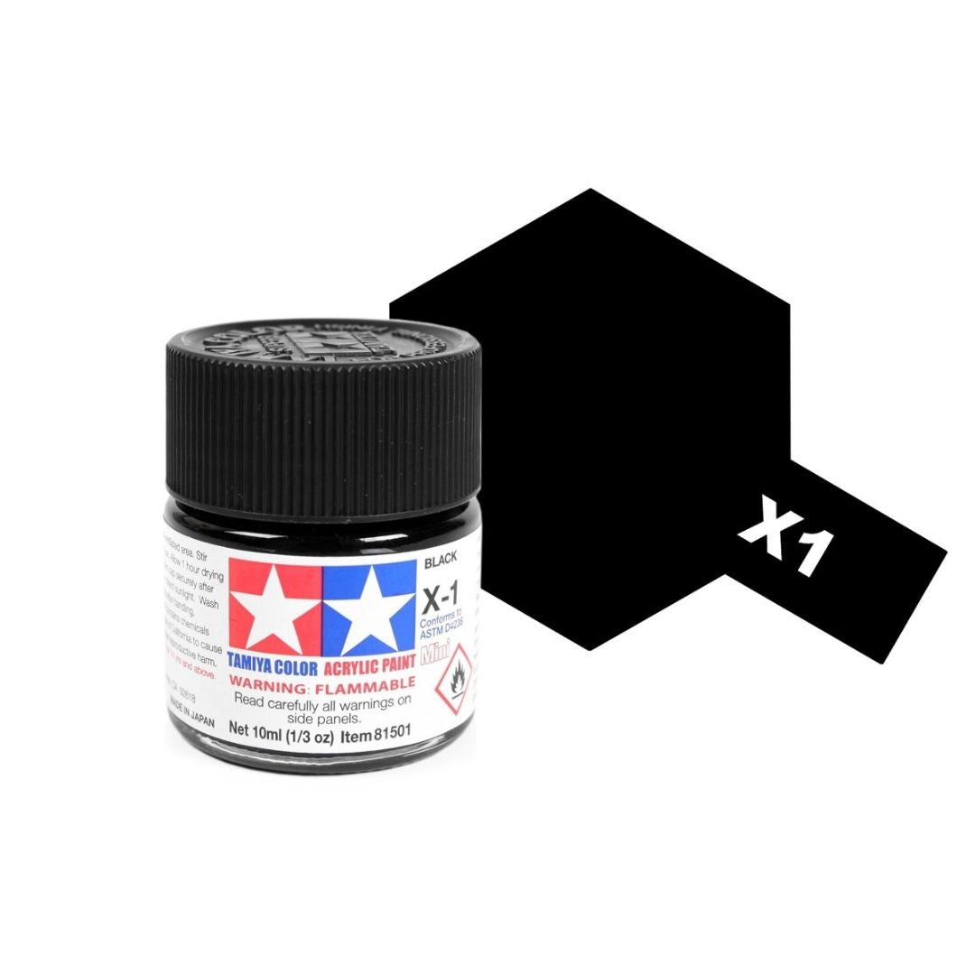 TAMIYA Acrylic Mini X-1 Black 10ml #81501