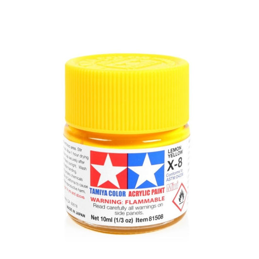 TAMIYA Acrylic Mini X-8 Lemon Yellow 10ml #81508
