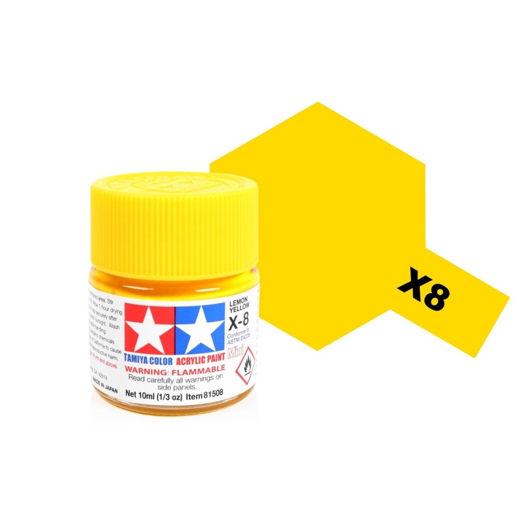 TAMIYA Acrylic Mini X-8 Lemon Yellow 10ml #81508