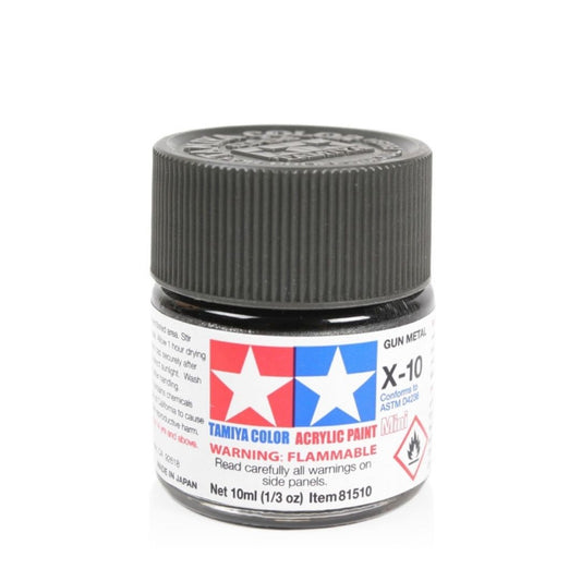 TAMIYA Acrylic Mini X-10 Gun Metal 10ml #81510