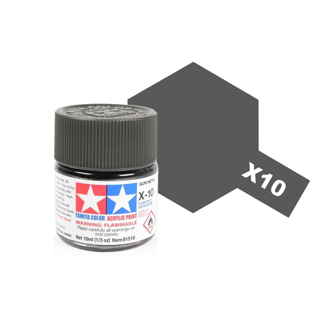 TAMIYA Acrylic Mini X-10 Gun Metal 10ml #81510