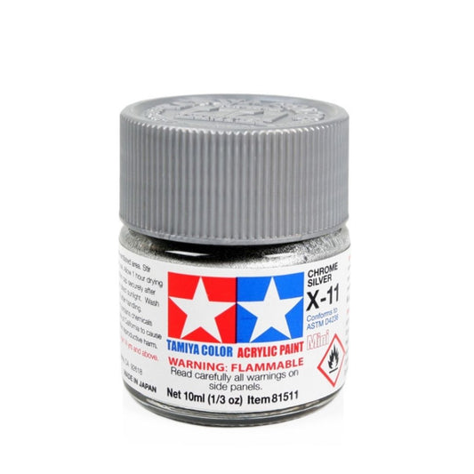 TAMIYA Acrylic Mini X-11 Chrome Silver 10ml #81511