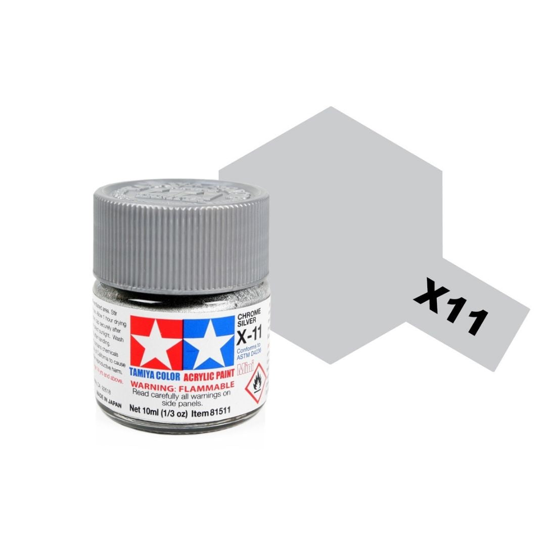 TAMIYA Acrylic Mini X-11 Chrome Silver 10ml #81511