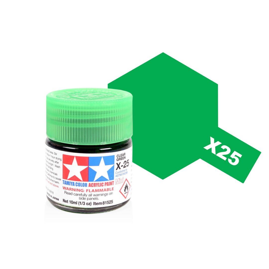 TAMIYA Acrylic Mini X-25 Clear Green 10ml #81525