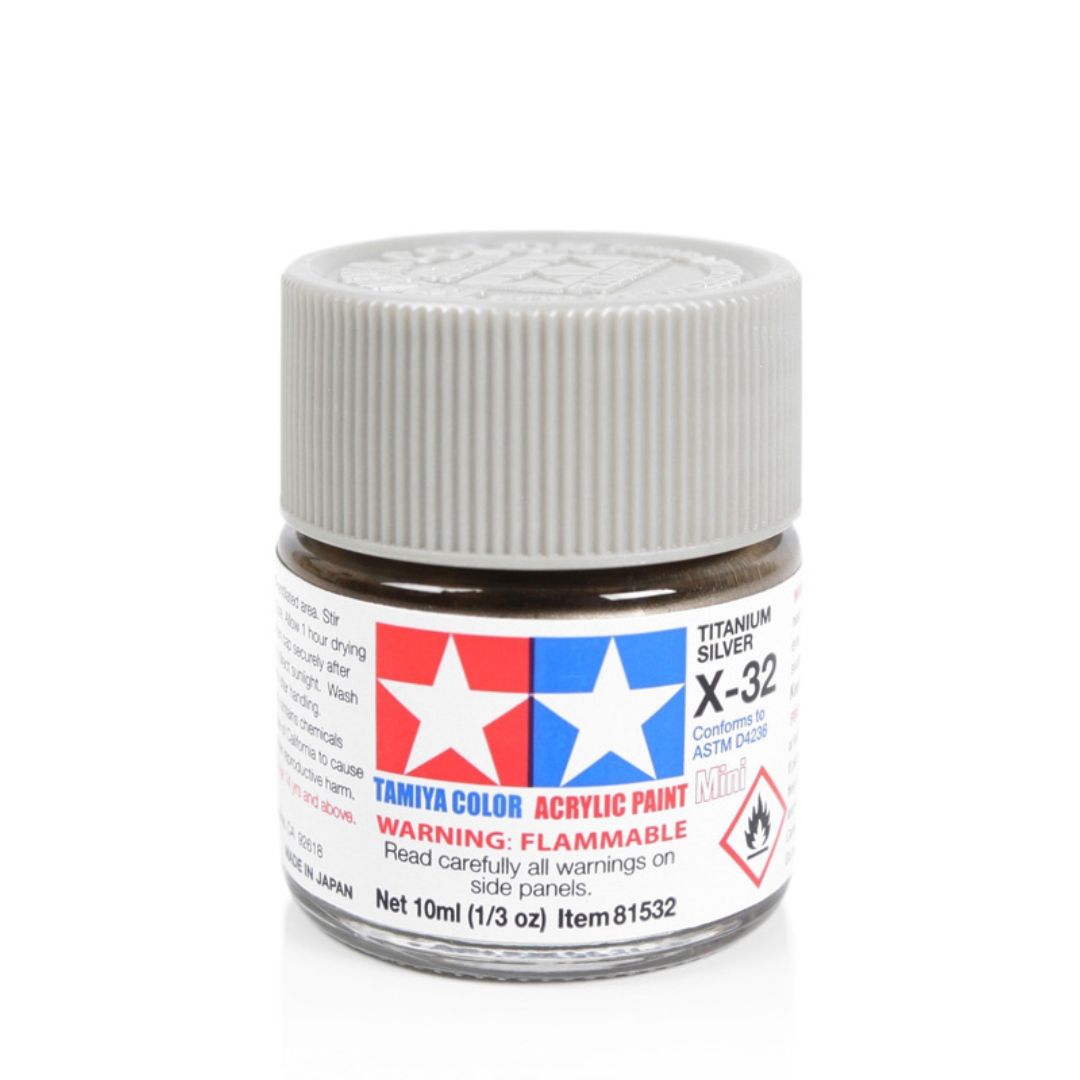 TAMIYA Acrylic Mini X-32 Titan Silver 10ml #81532