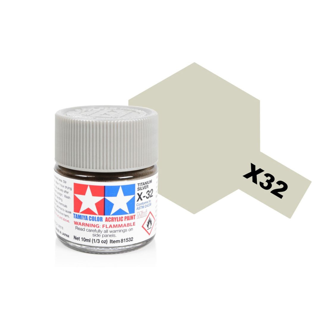 TAMIYA Acrylic Mini X-32 Titan Silver 10ml #81532