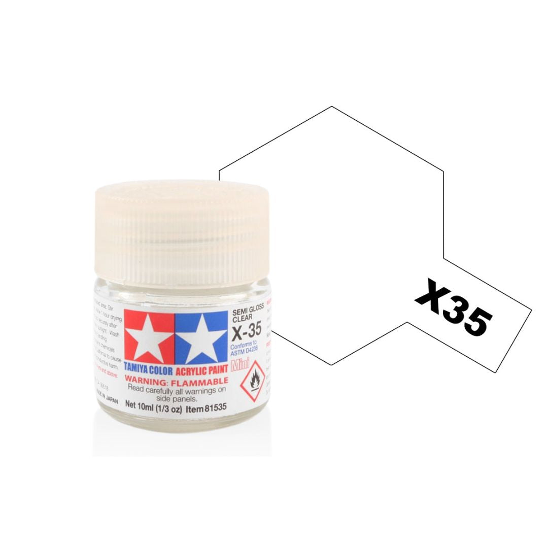 TAMIYA Acrylic Mini X-35 Semi Gloss Clear 10ml #81535