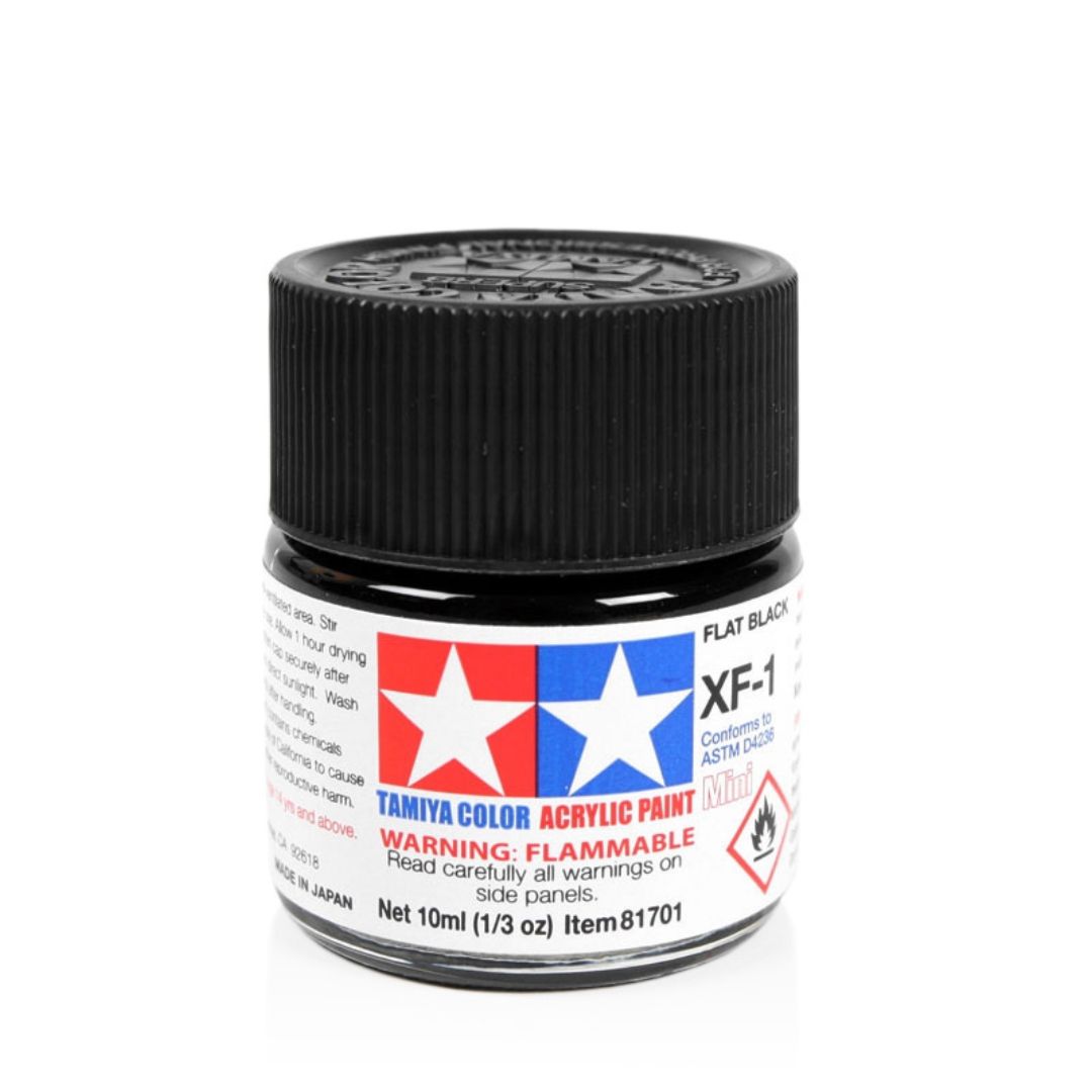 TAMIYA Acrylic Mini XF-1 Flat Black 10ml #81701