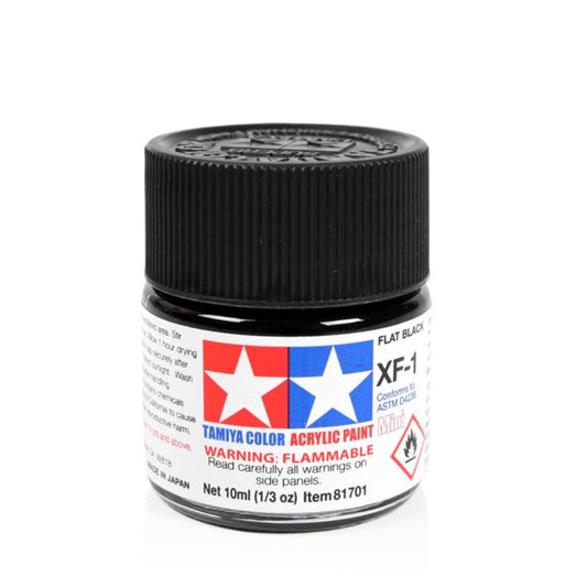 TAMIYA Acrylic Mini XF-1 Flat Black 10ml #81701