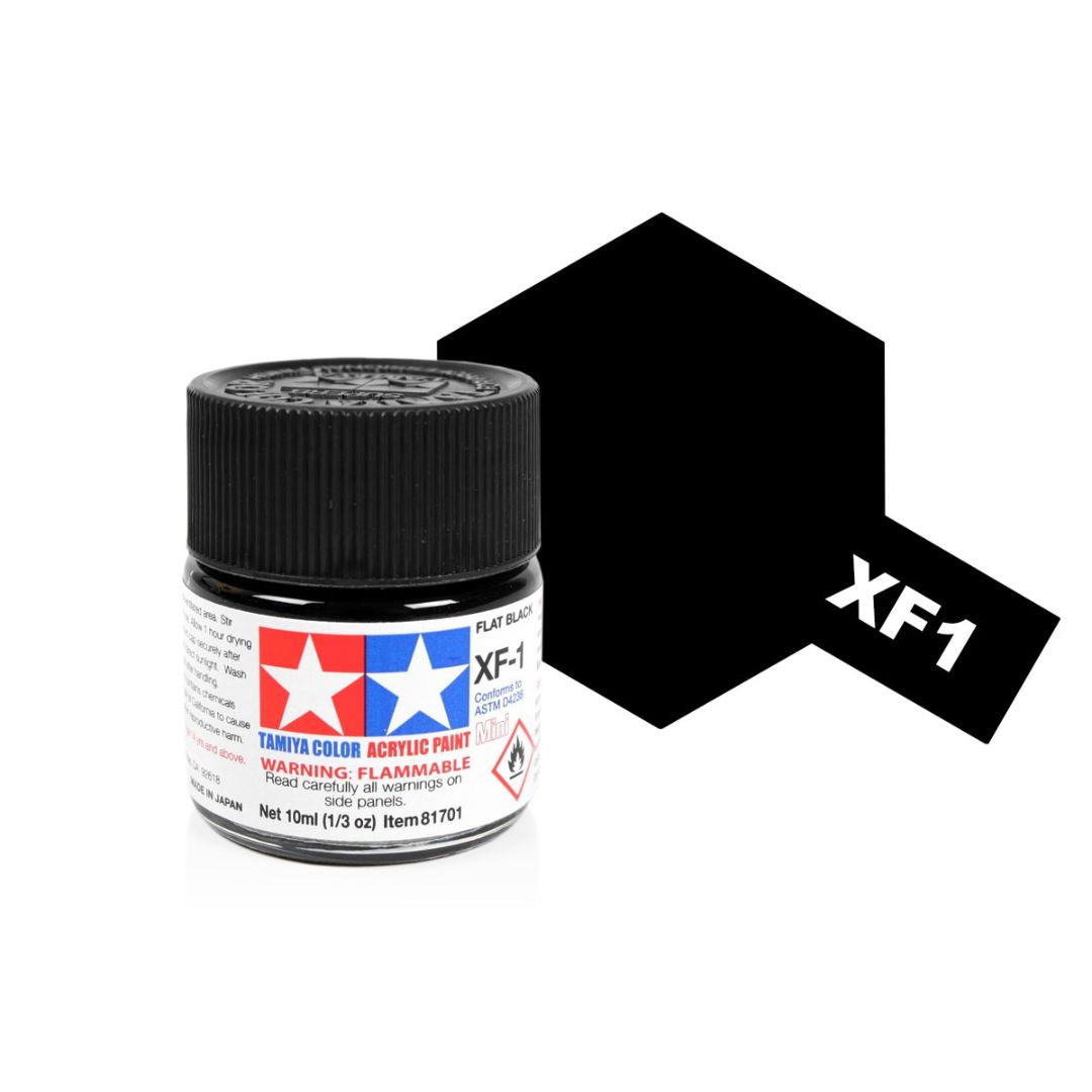 TAMIYA Acrylic Mini XF-1 Flat Black 10ml #81701