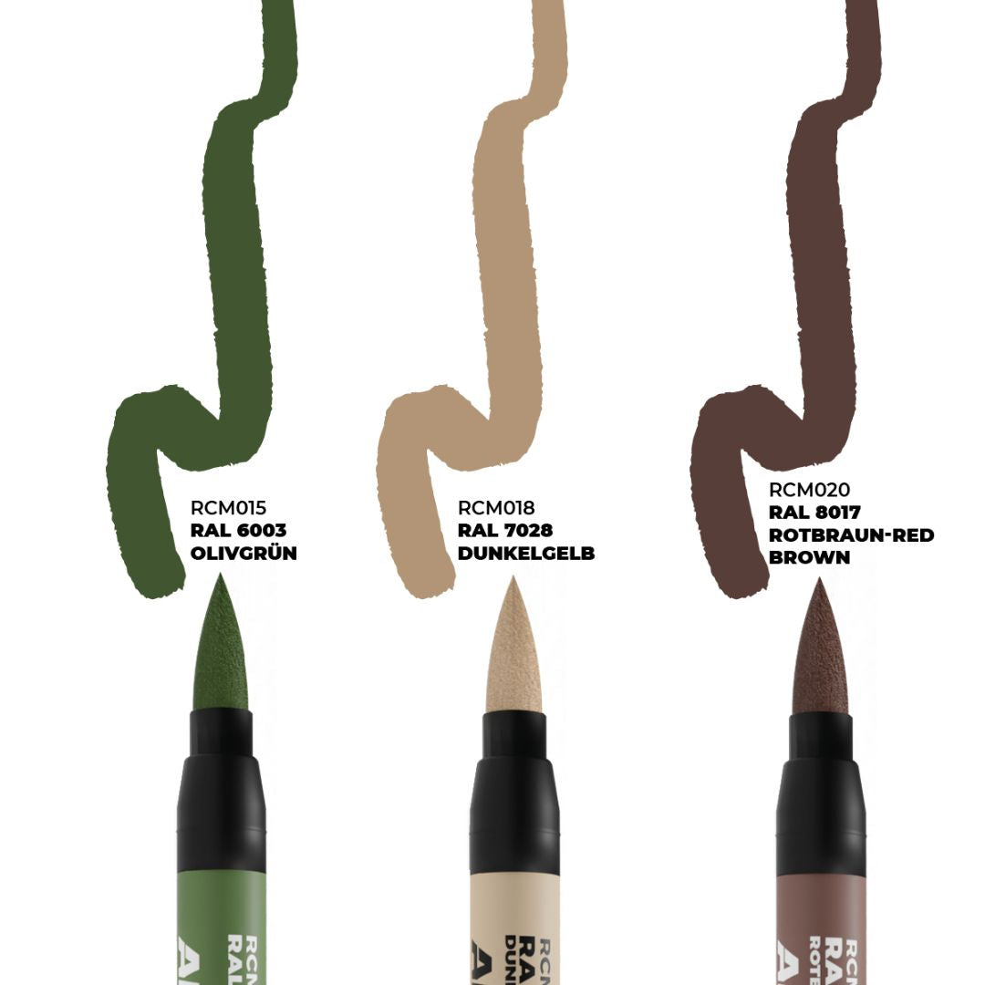 AK Interactive Real Colors Markers Set RCM108 - Late German AFV Camo Colors