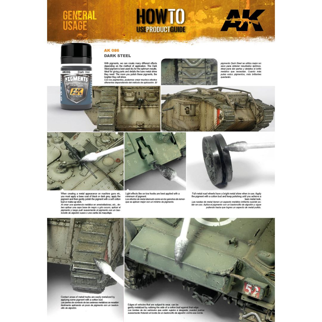 AK Interactive Pigments AK086 - Dark Steel 35ml