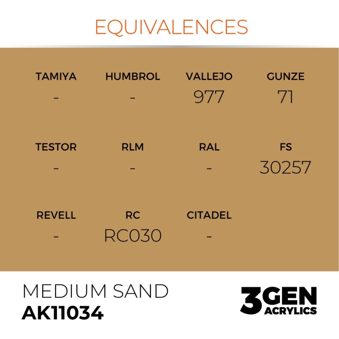 AK Interactive 3 Gen Acrylics AK11034 Medium Sand 17ml
