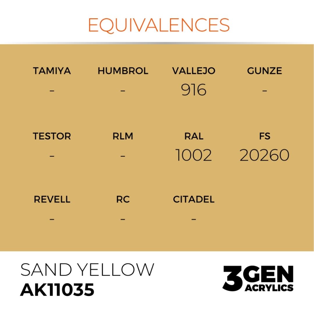 AK Interactive 3 Gen Acrylics AK11035 Sand Yellow 17ml
