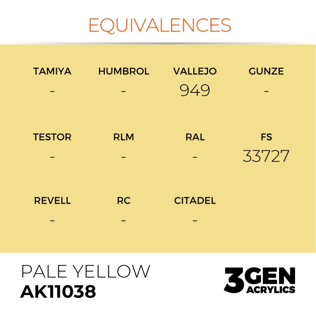 AK Interactive 3 Gen Acrylics AK11038 Pale Yellow 17ml