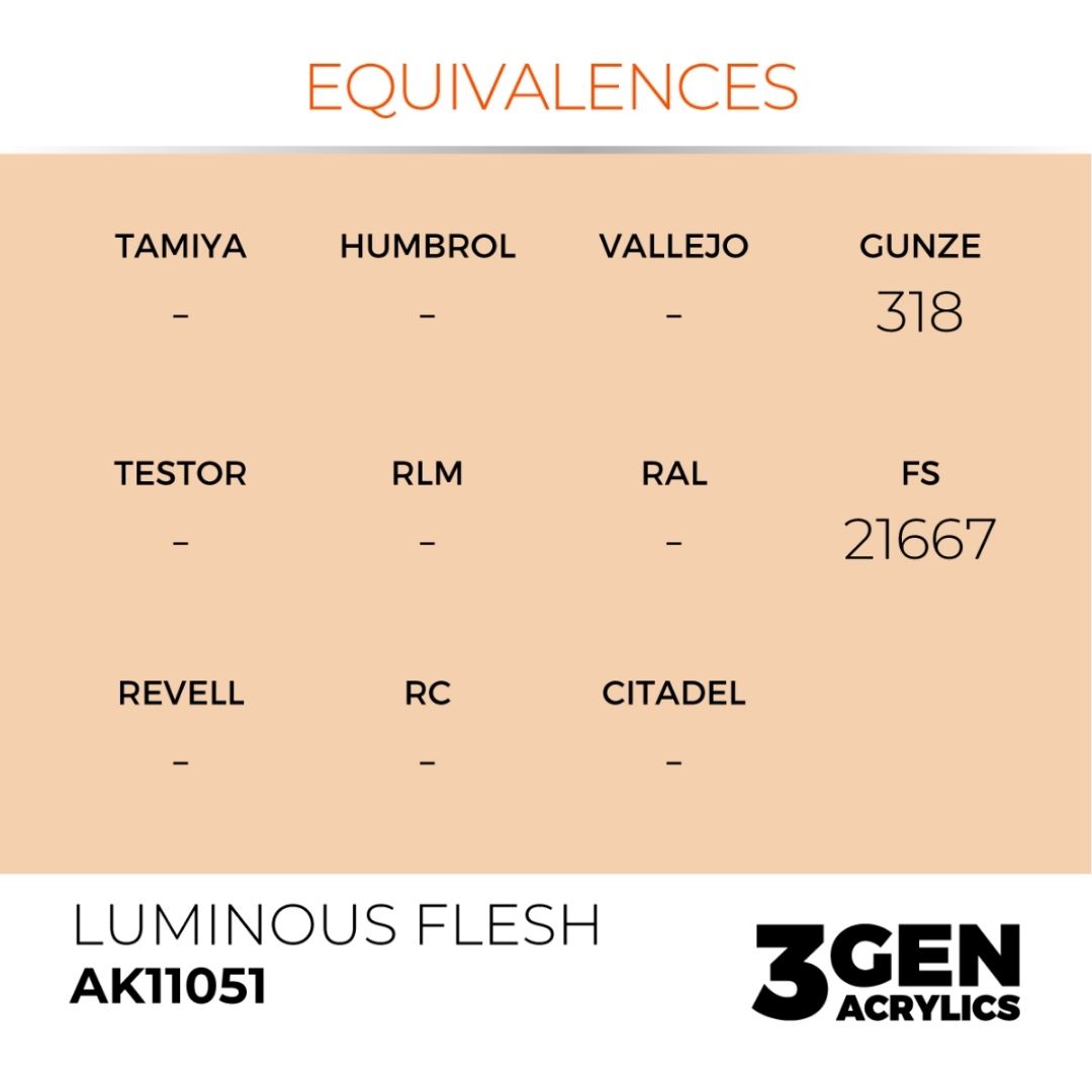 AK Interactive 3 Gen Acrylics AK11051 Luminous Flesh 17ml