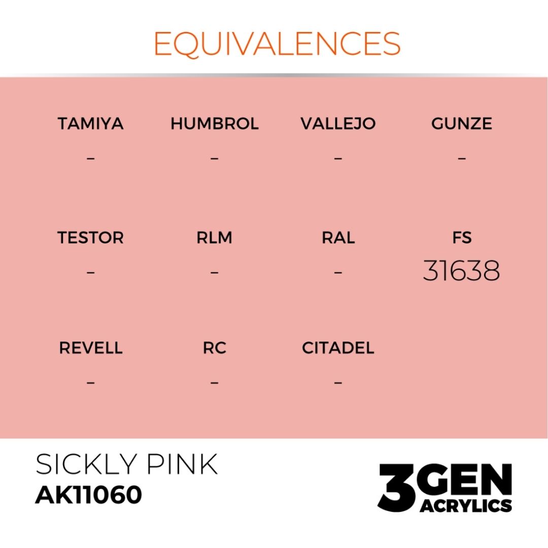 AK Interactive 3 Gen Acrylics AK11060 Sickly Pink 17ml