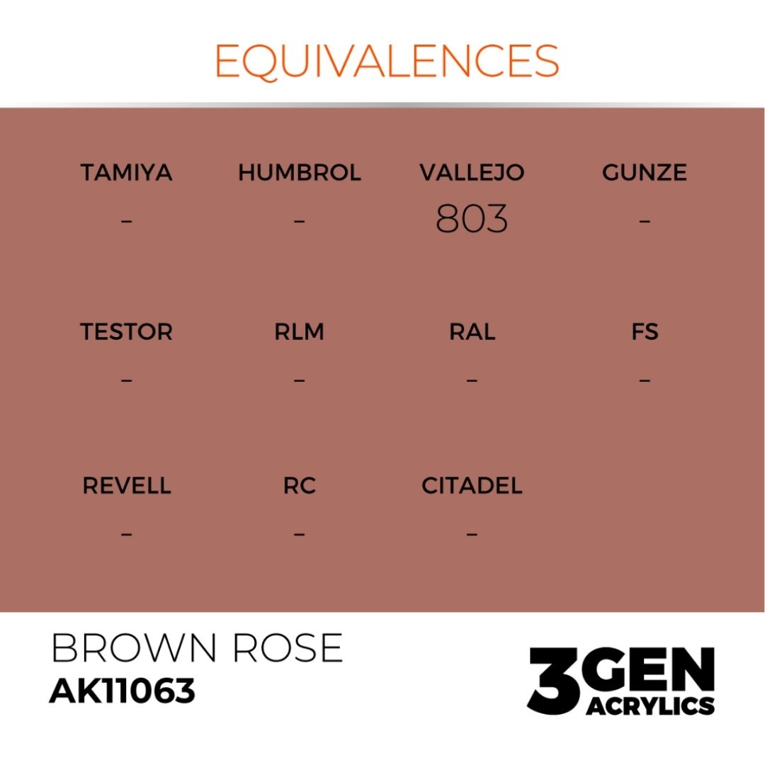 AK Interactive 3 Gen Acrylics AK11063 Brown Rose 17ml