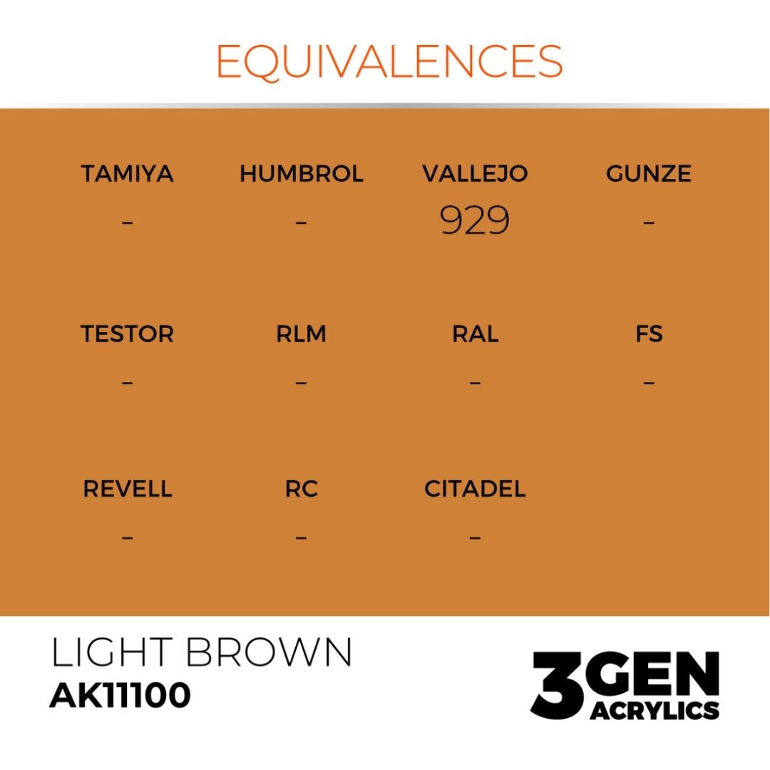 AK Interactive 3 Gen Acrylics AK11100 Light Brown 17ml