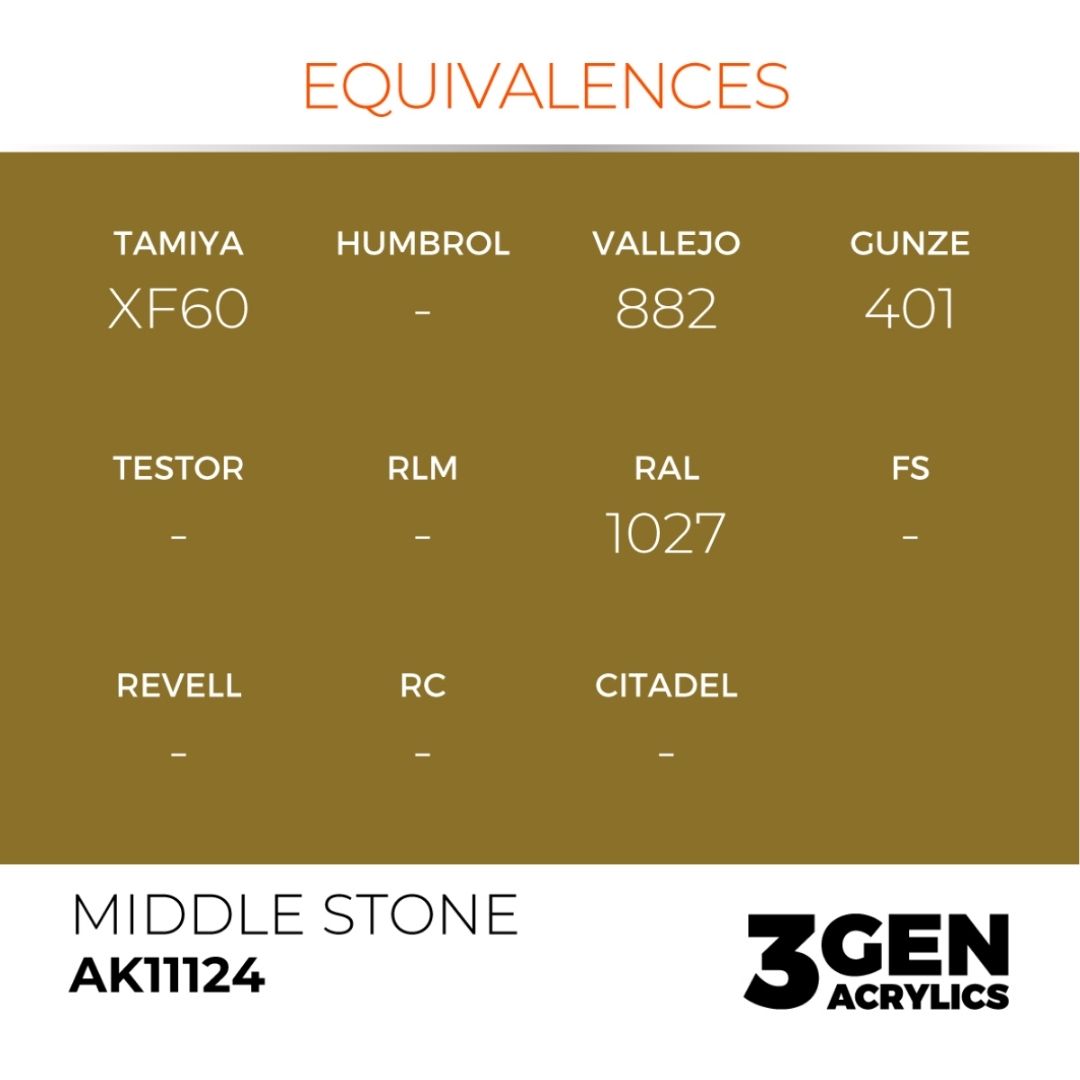 AK Interactive 3 Gen Acrylics AK11124 Middle Stone 17ml