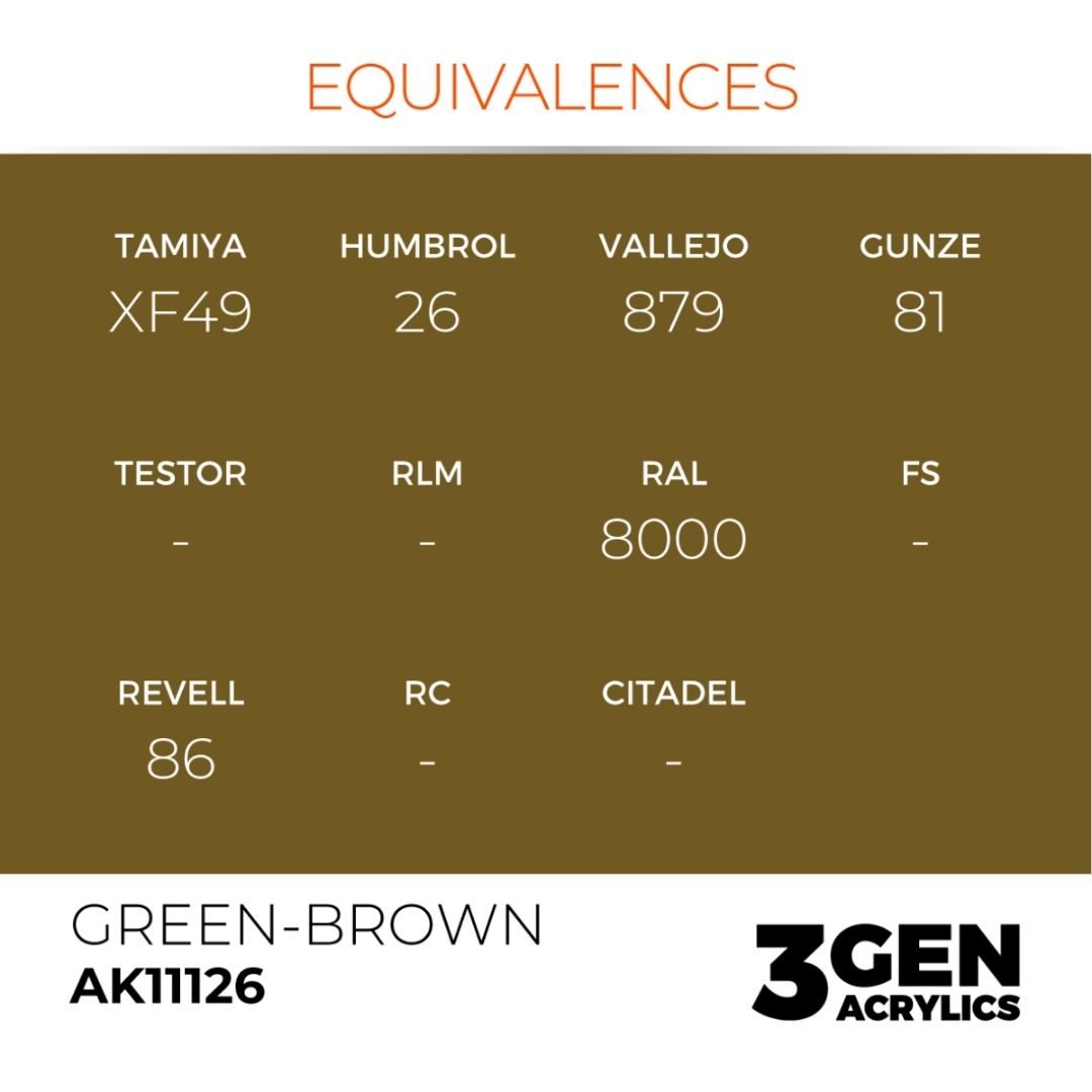 AK Interactive 3 Gen Acrylics AK11126 Green-Brown 17ml