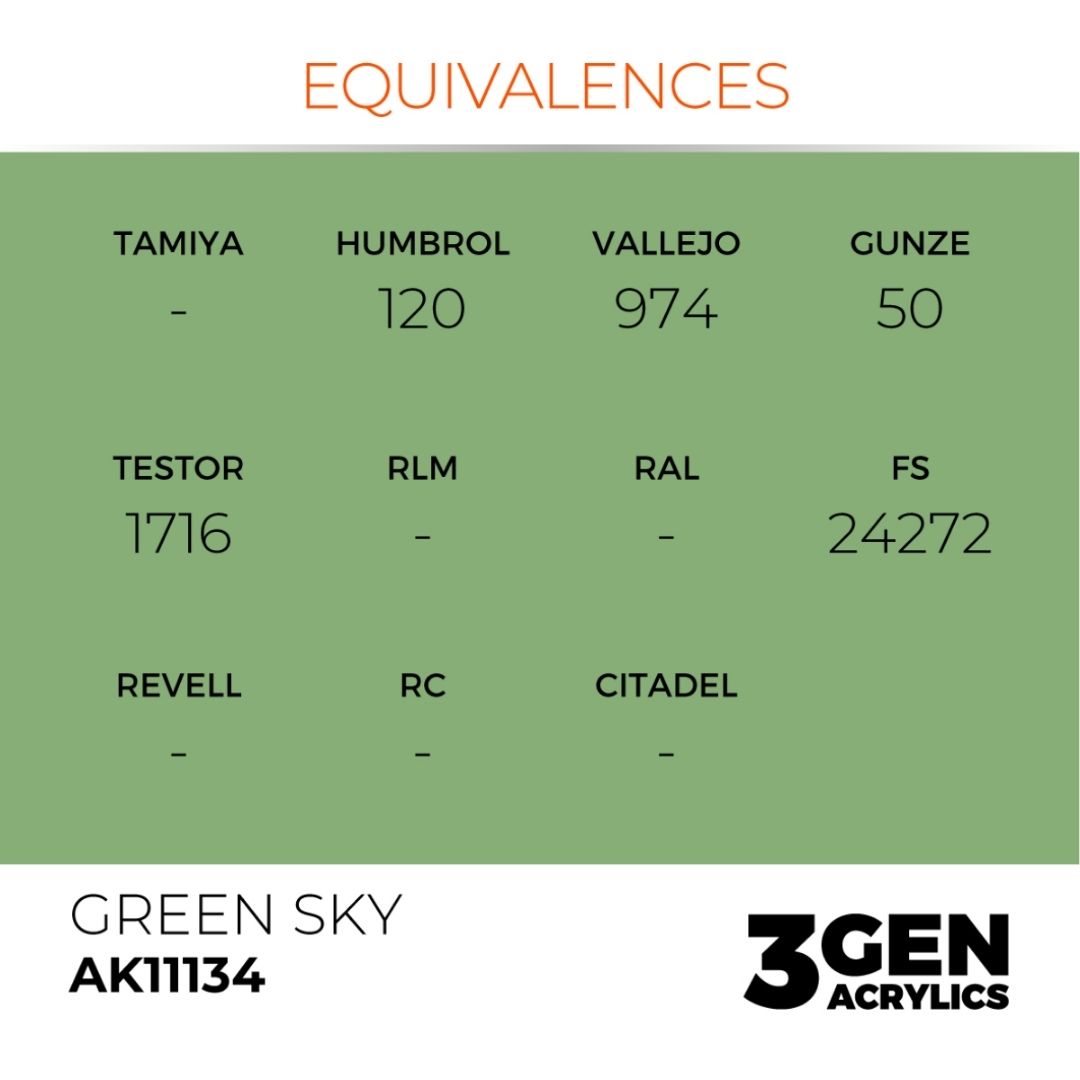 AK Interactive 3 Gen Acrylics AK11134 Green Sky 17ml