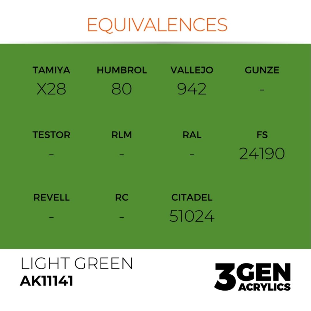 AK Interactive 3 Gen Acrylics AK11141 Light Green 17ml