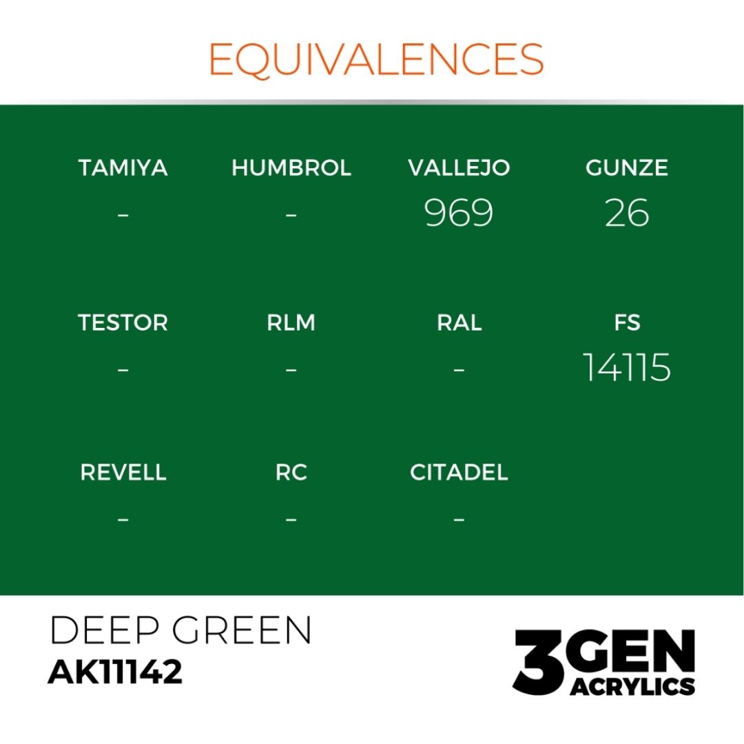 AK Interactive 3 Gen Acrylics AK11142 Deep Green 17ml
